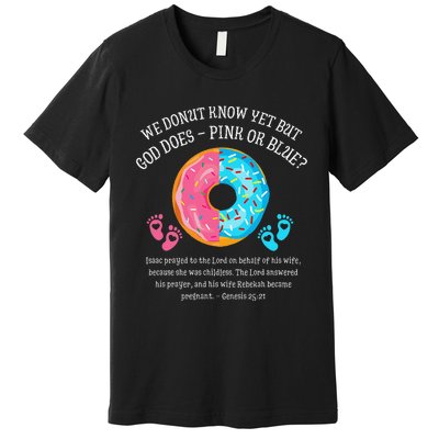 Donut Jesus Bible 2521 Gender Reveal Baby Shower Premium T-Shirt