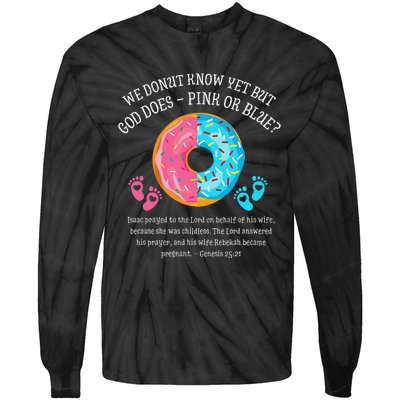 Donut Jesus Bible 2521 Gender Reveal Baby Shower Tie-Dye Long Sleeve Shirt