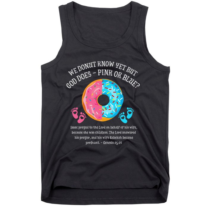 Donut Jesus Bible 2521 Gender Reveal Baby Shower Tank Top