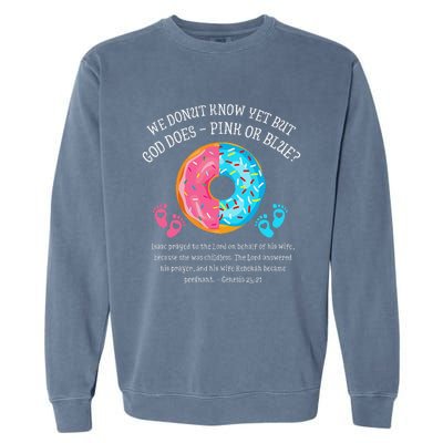 Donut Jesus Bible 2521 Gender Reveal Baby Shower Garment-Dyed Sweatshirt