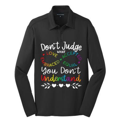 DonT Judge Be Understand Infinity Pride Silk Touch Performance Long Sleeve Polo