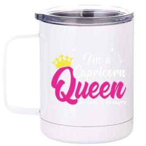 December January Birthday Astrology Capricorn Queen Gift 12 oz Stainless Steel Tumbler Cup