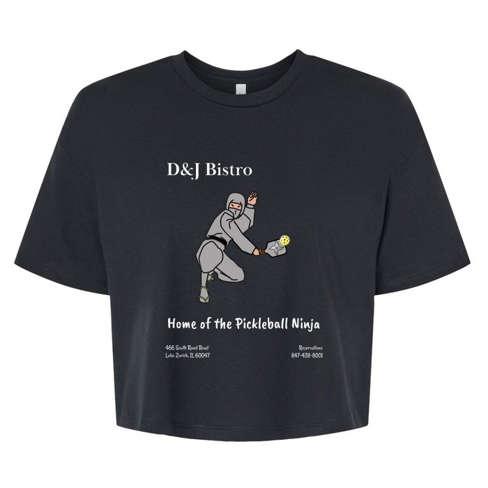 D & J Bistro Pickleball Ninja Bella+Canvas Jersey Crop Tee