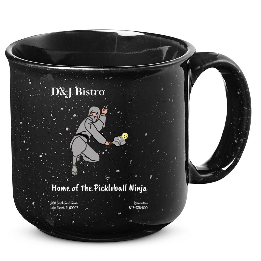 D & J Bistro Pickleball Ninja 15oz Campfire Ceramic Mug