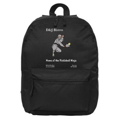 D & J Bistro Pickleball Ninja 16 in Basic Backpack