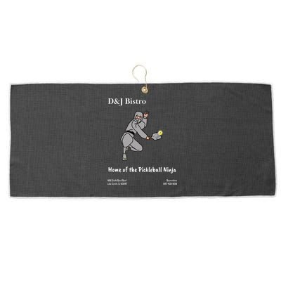 D & J Bistro Pickleball Ninja Large Microfiber Waffle Golf Towel