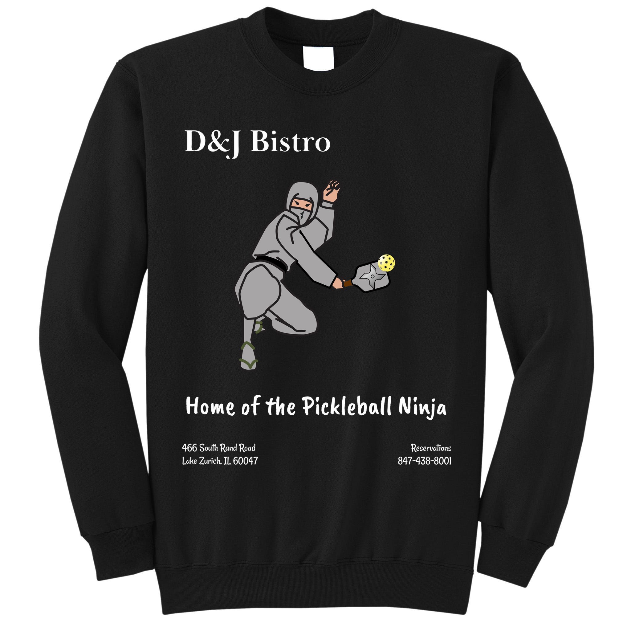 D & J Bistro Pickleball Ninja Tall Sweatshirt