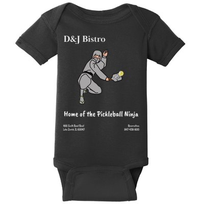 D & J Bistro Pickleball Ninja Baby Bodysuit