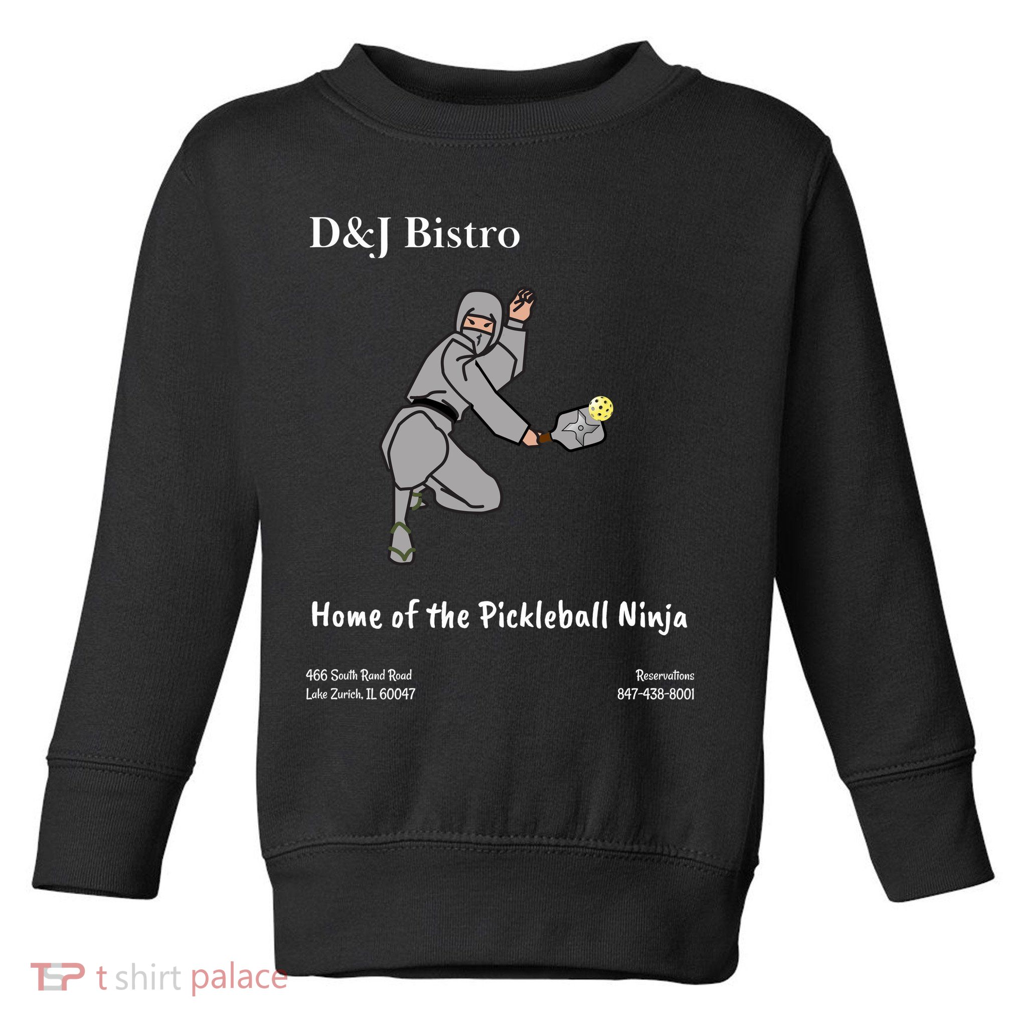 D & J Bistro Pickleball Ninja Toddler Sweatshirt