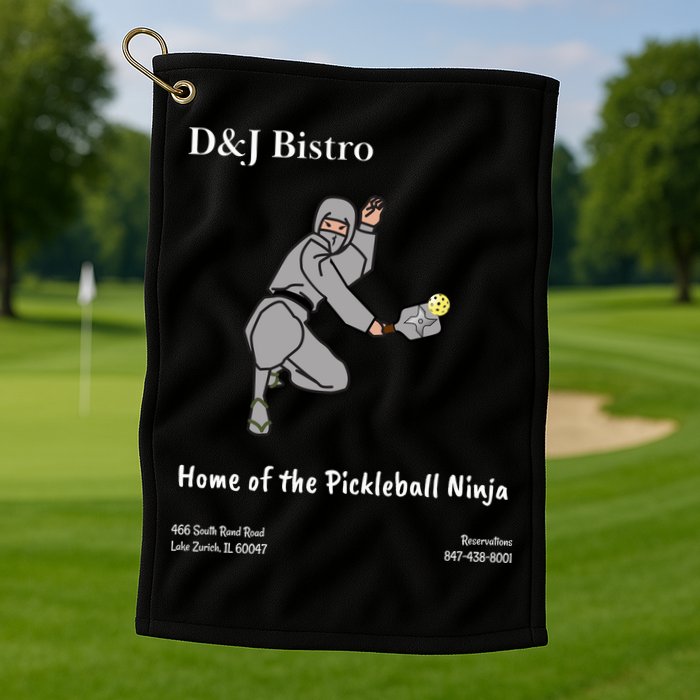 D & J Bistro Pickleball Ninja Golf Towel