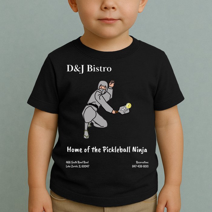 D & J Bistro Pickleball Ninja Toddler T-Shirt