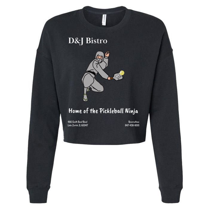 D & J Bistro Pickleball Ninja Cropped Pullover Crew