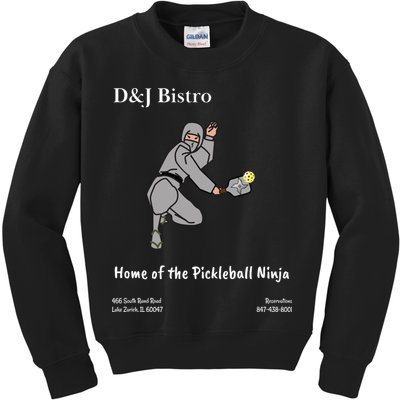 D & J Bistro Pickleball Ninja Kids Sweatshirt