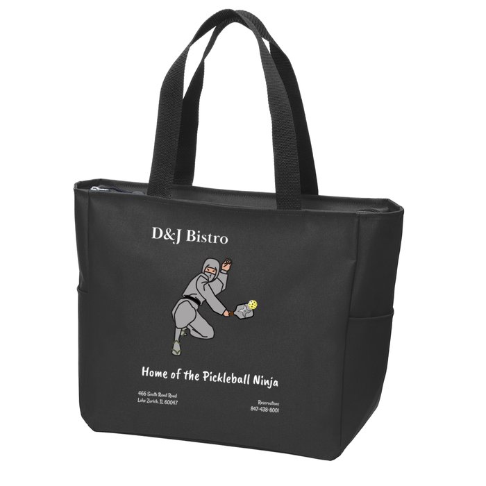 D & J Bistro Pickleball Ninja Zip Tote Bag