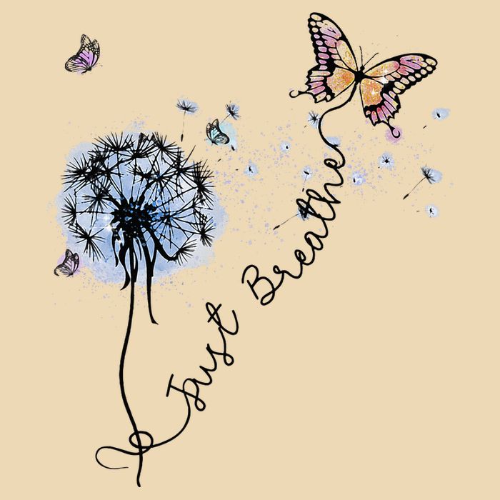 Dandelion Just Breathe Buttefly Inspiration Quotes Bag