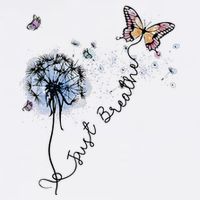 Dandelion Just Breathe Buttefly Inspiration Quotes Cooling Performance Crew T-Shirt