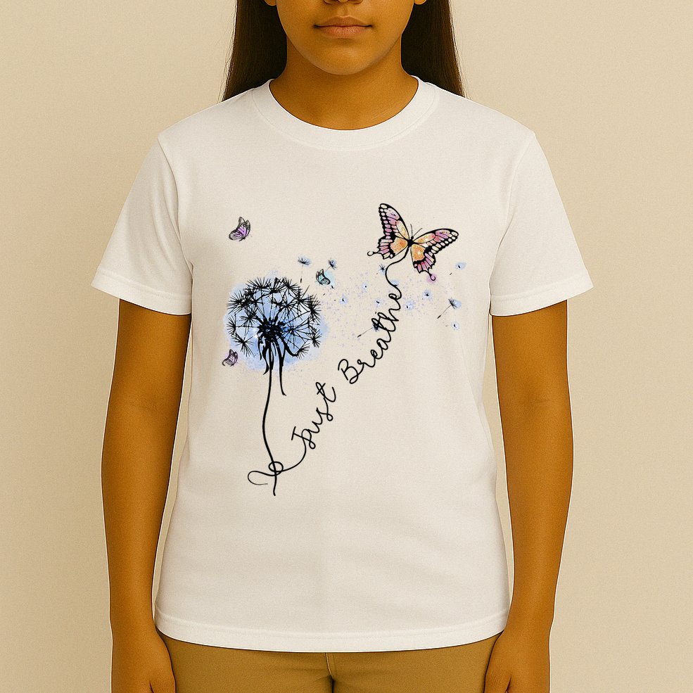 Dandelion Just Breathe Buttefly Inspiration Quotes T-Shirt