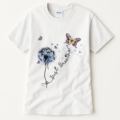 Dandelion Just Breathe Buttefly Inspiration Quotes Tall T-Shirt