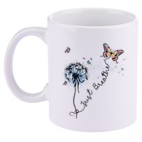 Dandelion Just Breathe Buttefly Inspiration Quotes 11oz C Handle Ceramic Mug