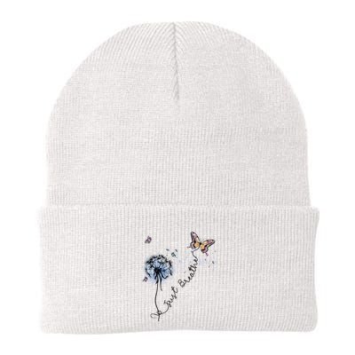Dandelion Just Breathe Buttefly Inspiration Quotes Beanie