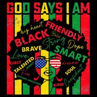 Distressed Juneteenth Black History Month God Says I Am Cooling Performance Crew T-Shirt