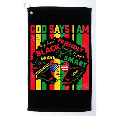 Distressed Juneteenth Black History Month God Says I Am Golf Towel