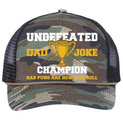 Dad Joke Champion Gift Retro Rope Trucker Hat Cap