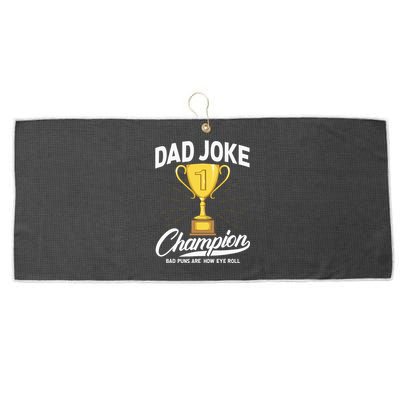 Dad Joke Champion FUNNY Dad Jokes Trophy Bad Puns Large Microfiber Waffle Golf Towel