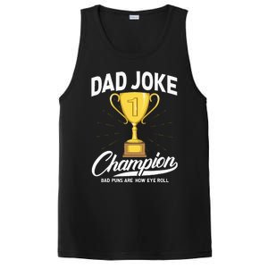 Dad Joke Champion FUNNY Dad Jokes Trophy Bad Puns PosiCharge Competitor Tank