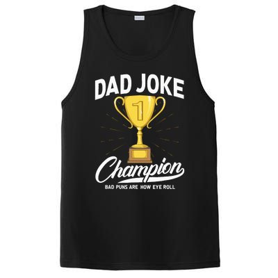 Dad Joke Champion FUNNY Dad Jokes Trophy Bad Puns PosiCharge Competitor Tank