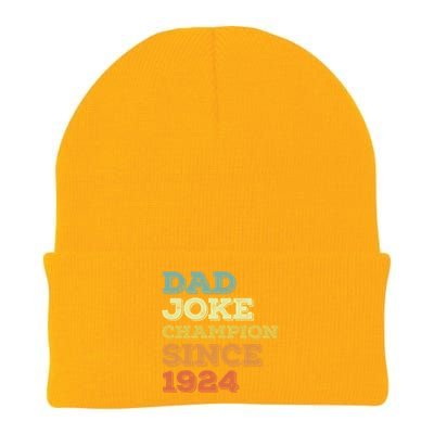 Dad Joke Champion Since 1924 Cool Gift Birthday Fathers Day Cute Gift Knit Cap Winter Beanie