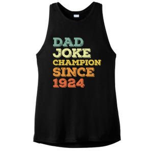 Dad Joke Champion Since 1924 Cool Gift Birthday Fathers Day Cute Gift Ladies PosiCharge Tri-Blend Wicking Tank