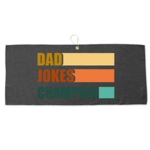 Dad Jokes Champion For Fathers Day Dad Bob Funny Gift Large Microfiber Waffle Golf Towel