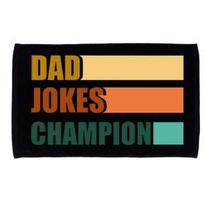 Dad Jokes Champion For Fathers Day Dad Bob Funny Gift Microfiber Hand Towel