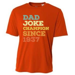 Dad Joke Champion Since 1937 Gift Birthday Fathers Day Gift Cooling Performance Crew T-Shirt