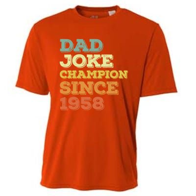 Dad Joke Champion Since 1958 Great Gift Birthday Fathers Day Cute Gift Cooling Performance Crew T-Shirt