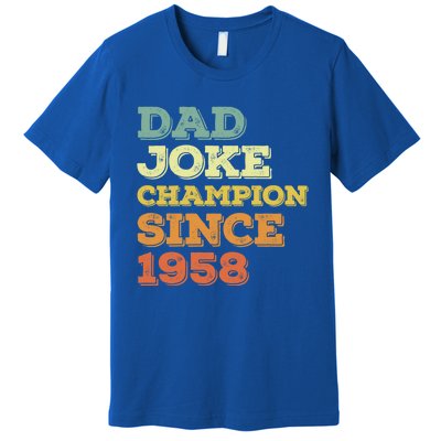 Dad Joke Champion Since 1958 Great Gift Birthday Fathers Day Cute Gift Premium T-Shirt