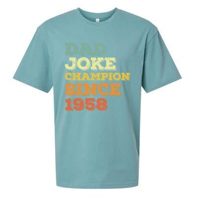 Dad Joke Champion Since 1958 Great Gift Birthday Fathers Day Cute Gift Sueded Cloud Jersey T-Shirt