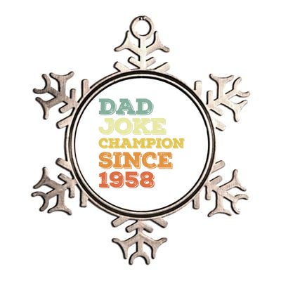 Dad Joke Champion Since 1958 Great Gift Birthday Fathers Day Cute Gift Metallic Star Ornament