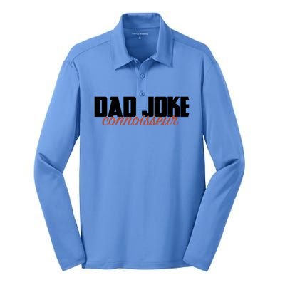 Dad Joke Connoisseur Funny Fathers Day Gift Dads Bad Jokes Funny Gift Silk Touch Performance Long Sleeve Polo