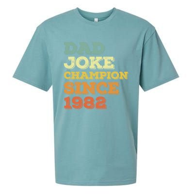 Dad Joke Champion Since 1982 Gift Birthday Fathers Day Funny Gift Sueded Cloud Jersey T-Shirt