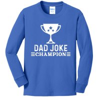 Dad Joke Champion Funny Bad Puns Fathers Day Tee Gift Kids Long Sleeve Shirt