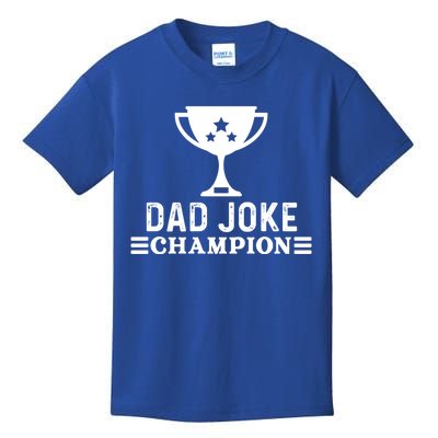 Dad Joke Champion Funny Bad Puns Fathers Day Tee Gift Kids T-Shirt