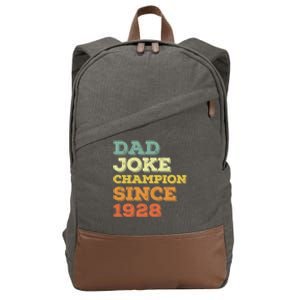 Dad Joke Champion Since 1928 Birthday Fathers Day Cool Gift Cotton Canvas Backpack