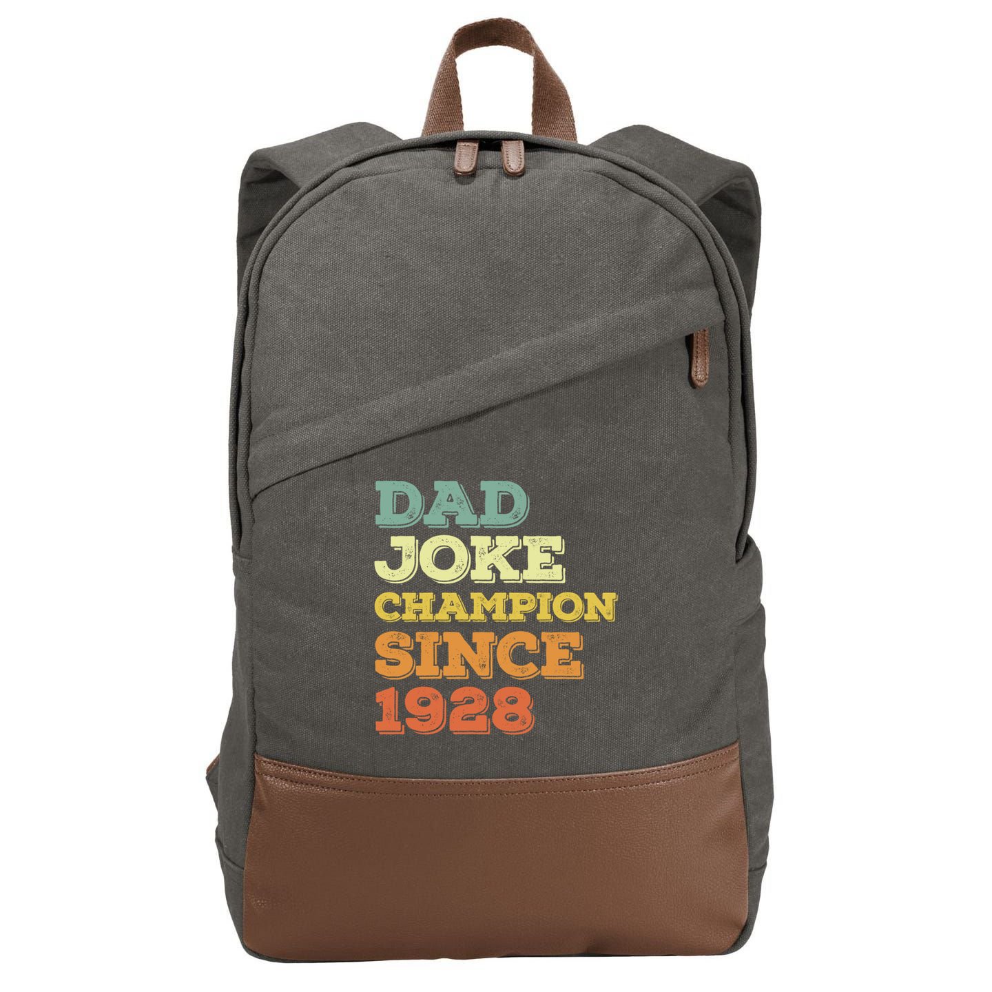 Dad Joke Champion Since 1928 Birthday Fathers Day Cool Gift Cotton Canvas Backpack