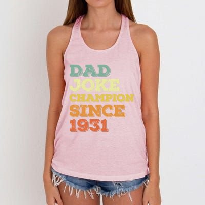 Dad Joke Champion Since 1931 Gift Birthday Fathers Day Gift Women's Knotted Racerback Tank