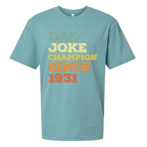 Dad Joke Champion Since 1931 Gift Birthday Fathers Day Gift Sueded Cloud Jersey T-Shirt