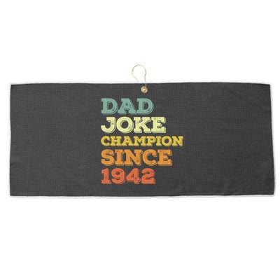 Dad Joke Champion Since 1942 Birthday Fathers Day Great Gift Large Microfiber Waffle Golf Towel