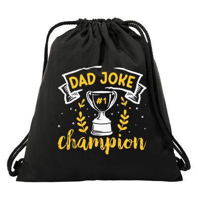 Dad Jokes Champion Drawstring Bag