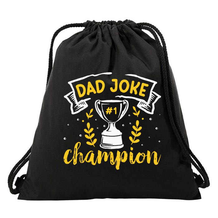 Dad Jokes Champion Drawstring Bag